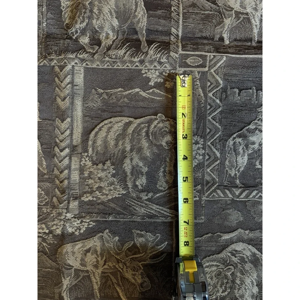 Fabric Piece Upholstery Drapery Tapestry Moose Bear Wolf Buffalo Pattern 56 X 73